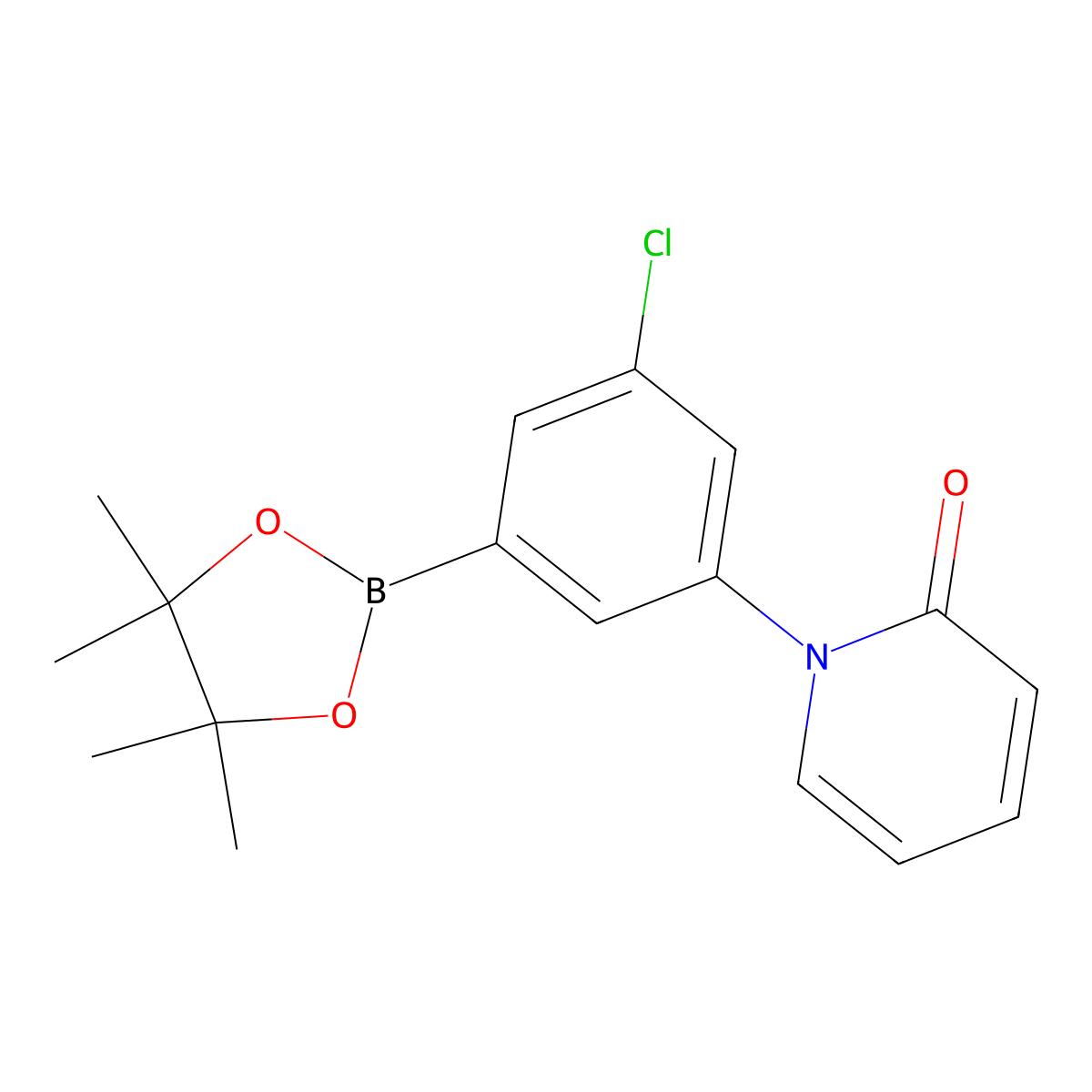 3-Chloro-5-(1H-pyridin-2-one)phenylboronic acid pinacol ester molecular structure, CAS 2223039-67-4