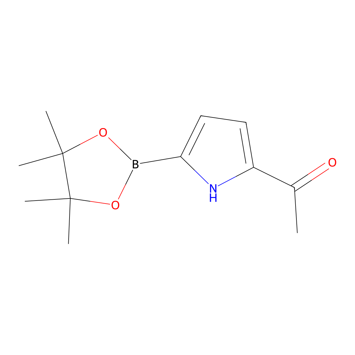 1-[5-(4,4,5,5-tetramethyl-1,3,2-dioxaborolan-2-yl)-1H-pyrrol-2-yl]ethan-1-one molecular structure, CAS 2223040-19-3
