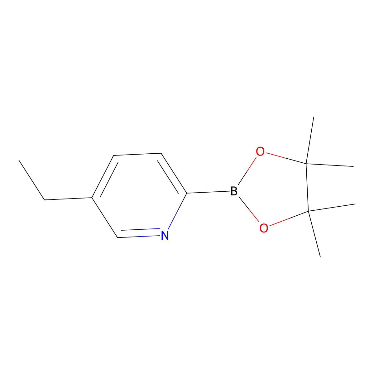 5-Ethyl-2-(4,4,5,5-tetramethyl-1,3,2-dioxaborolan-2-yl)pyridine molecular structure, CAS 2223040-30-8