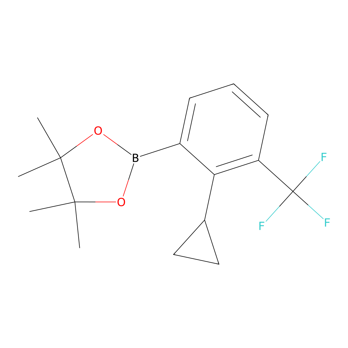 2-(2-Cyclopropyl-3-(trifluoromethyl)phenyl)-4,4,5,5-tetramethyl-1,3,2-dioxaborolane molecular structure, CAS 2223040-33-1