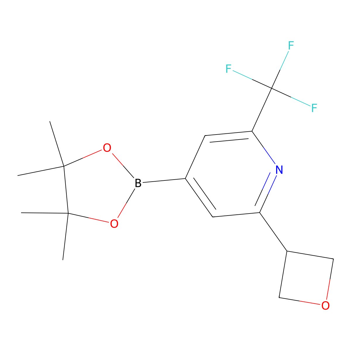 2-(Oxetan-3-yl)-4-(4,4,5,5-tetramethyl-1,3,2-dioxaborolan-2-yl)-6-(trifluoromethyl)pyridine molecular structure, CAS 2223040-35-3