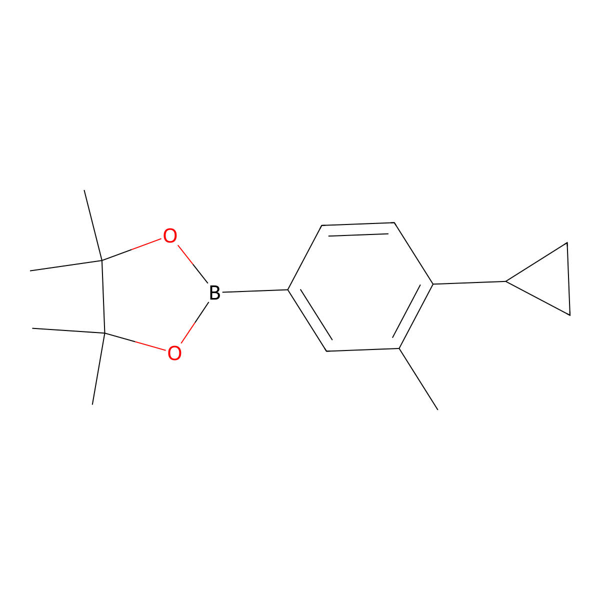 2-(4-Cyclopropyl-3-methylphenyl)-4,4,5,5-tetramethyl-1,3,2-dioxaborolane molecular structure, CAS 2223040-46-6
