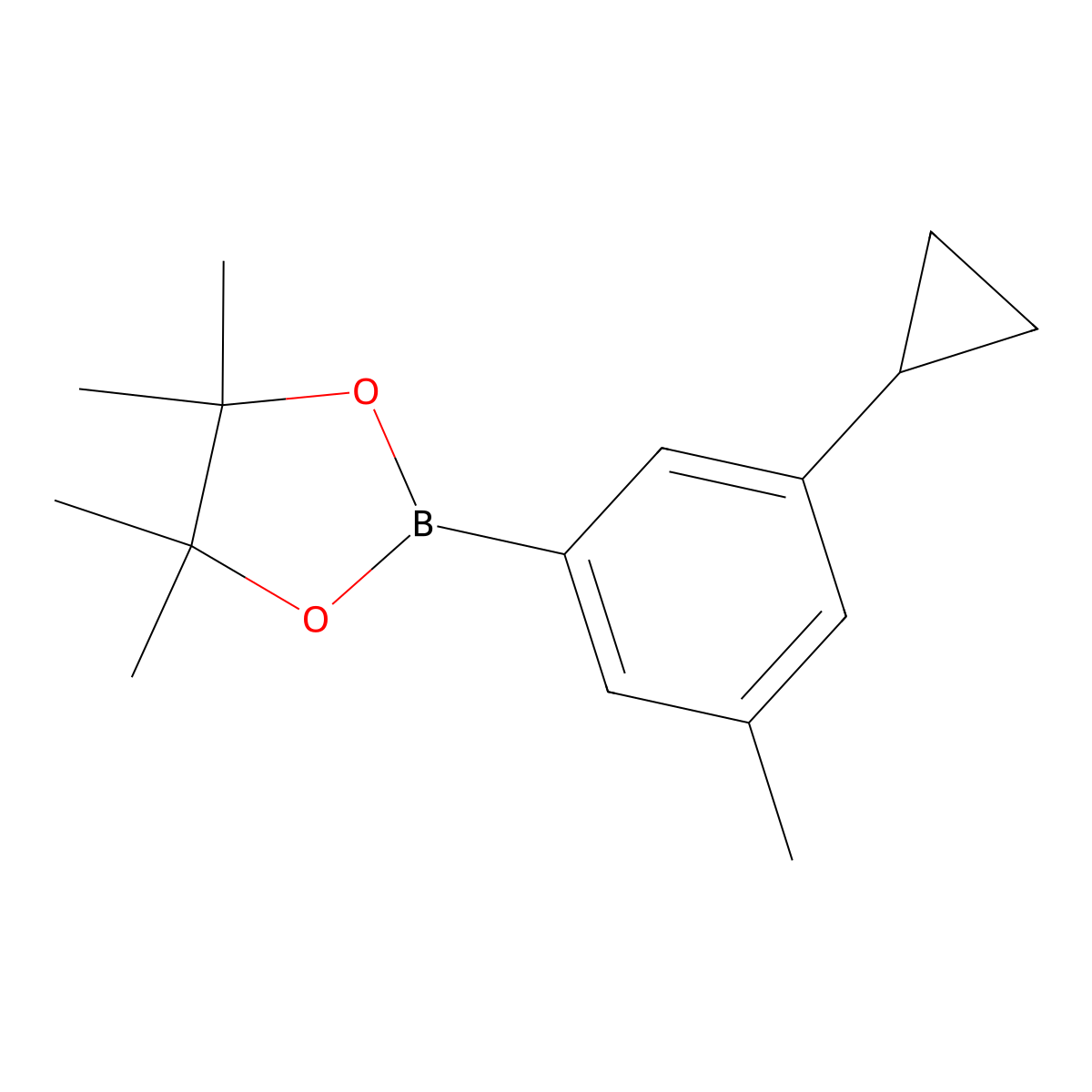 2-(3-Cyclopropyl-5-methylphenyl)-4,4,5,5-tetramethyl-1,3,2-dioxaborolane molecular structure, CAS 2223040-50-2