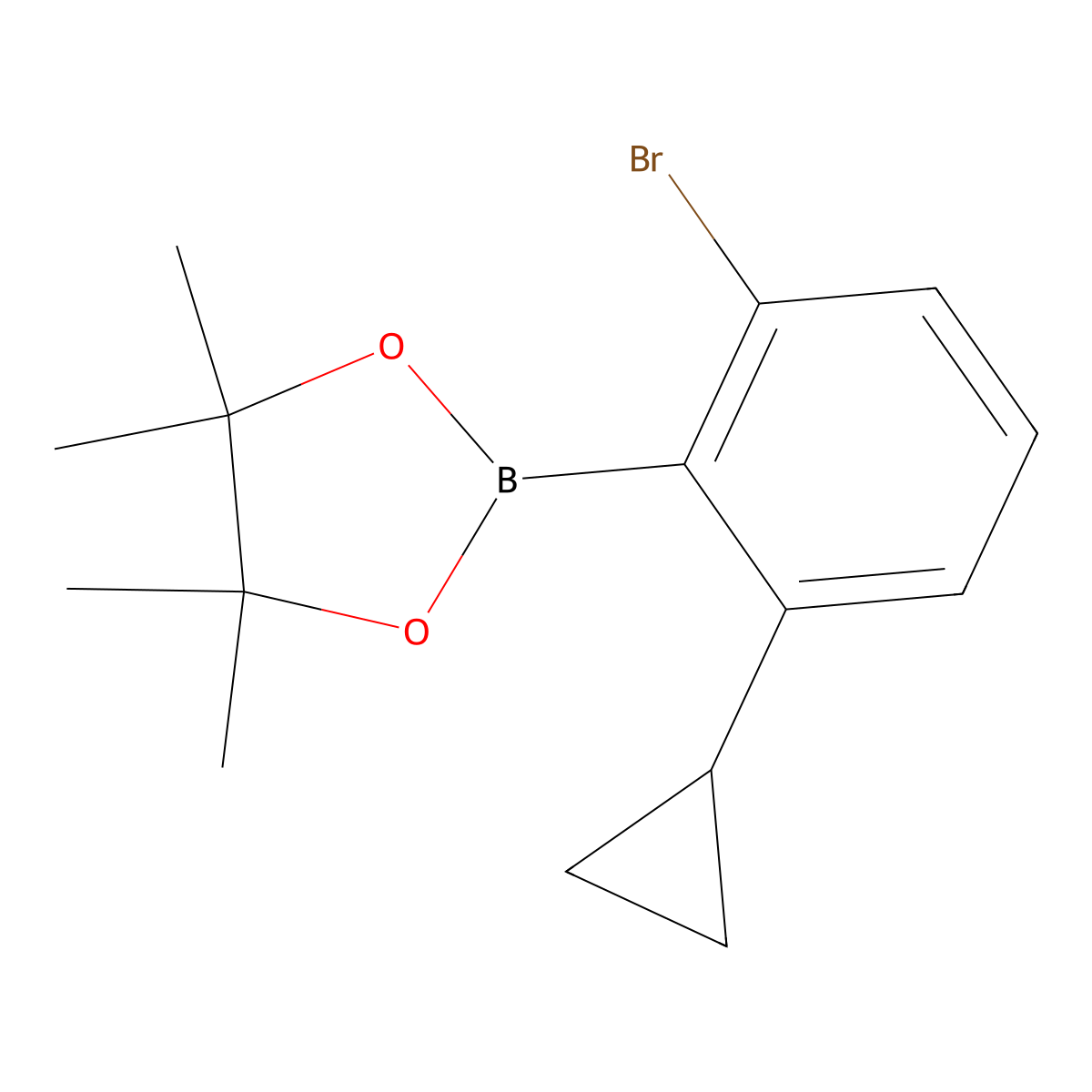 2-(2-Bromo-6-cyclopropylphenyl)-4,4,5,5-tetramethyl-1,3,2-dioxaborolane molecular structure, CAS 2223040-55-7