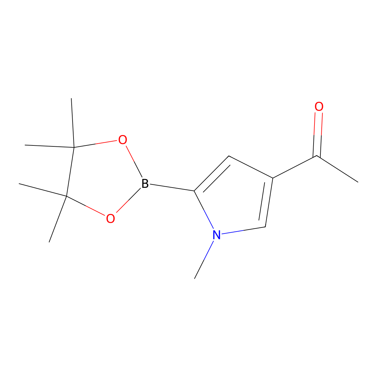1-Methyl-4-Acetyl-1H-pyrrole-2-boronic acid pinacol ester molecular structure, CAS 2223040-57-9
