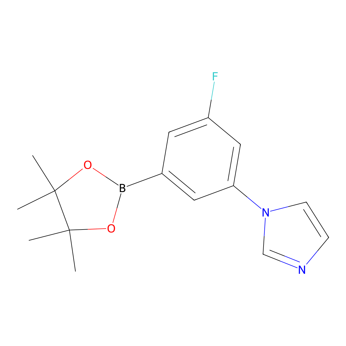 3-Fluoro-5-(imidazol-1-yl)phenylboronic acid pinacol ester molecular structure, CAS 2223040-79-5