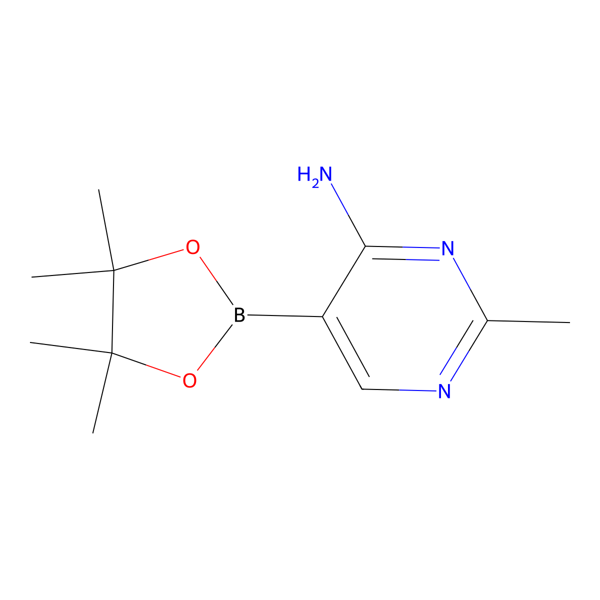 4-Amino-2-methylpyrimidine-5-boronic acid pinacol ester molecular structure, CAS 2223040-93-3