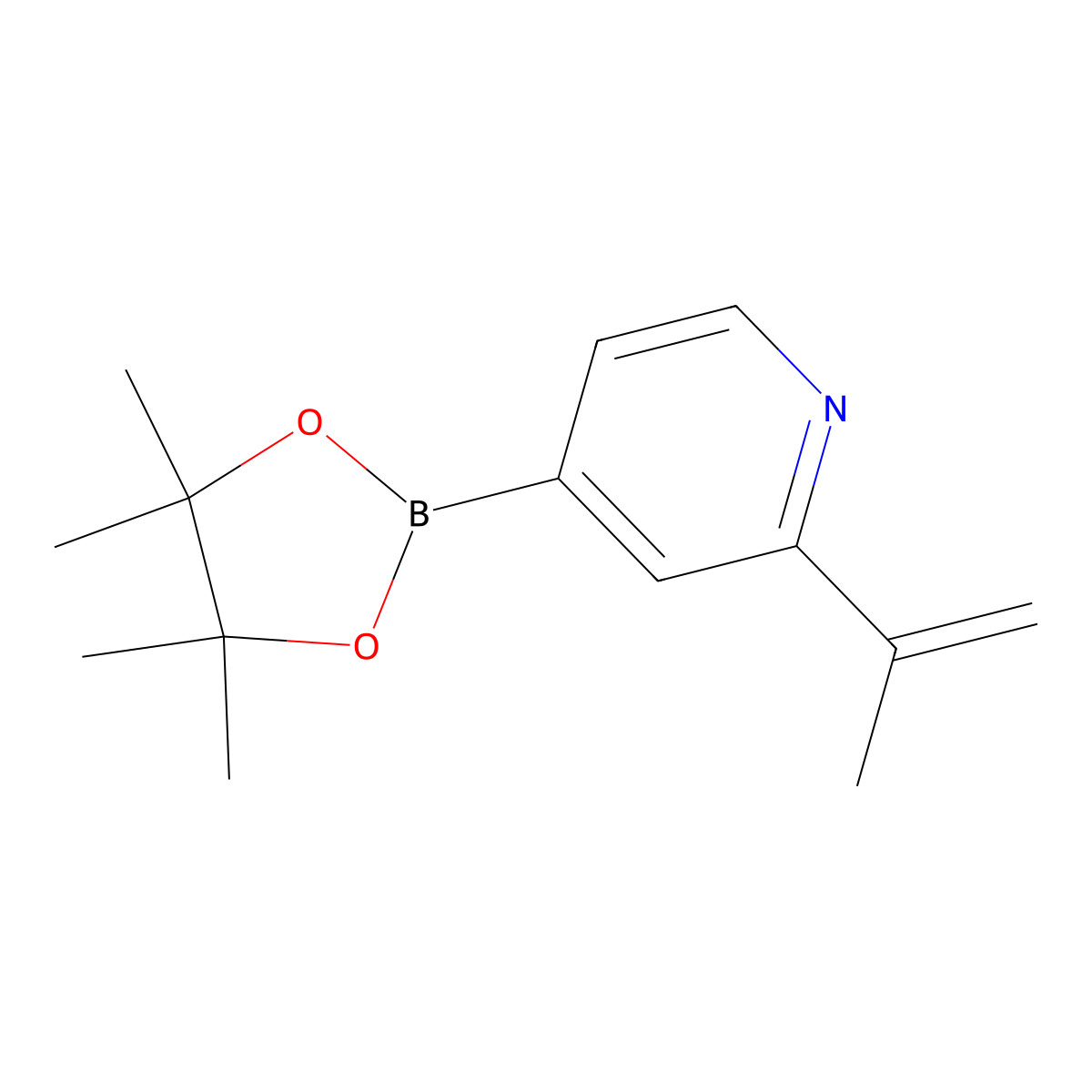 2-(Prop-1-EN-2-YL)-4-(4,4,5,5-tetramethyl-1,3,2-dioxaborolan-2-YL)pyridine molecular structure, CAS 2223041-00-5