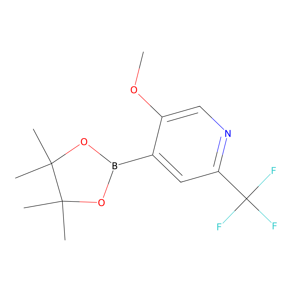 5-Methoxy-4-(4,4,5,5-tetramethyl-1,3,2-dioxaborolan-2-yl)-2-(trifluoromethyl)pyridine molecular structure, CAS 2223041-06-1