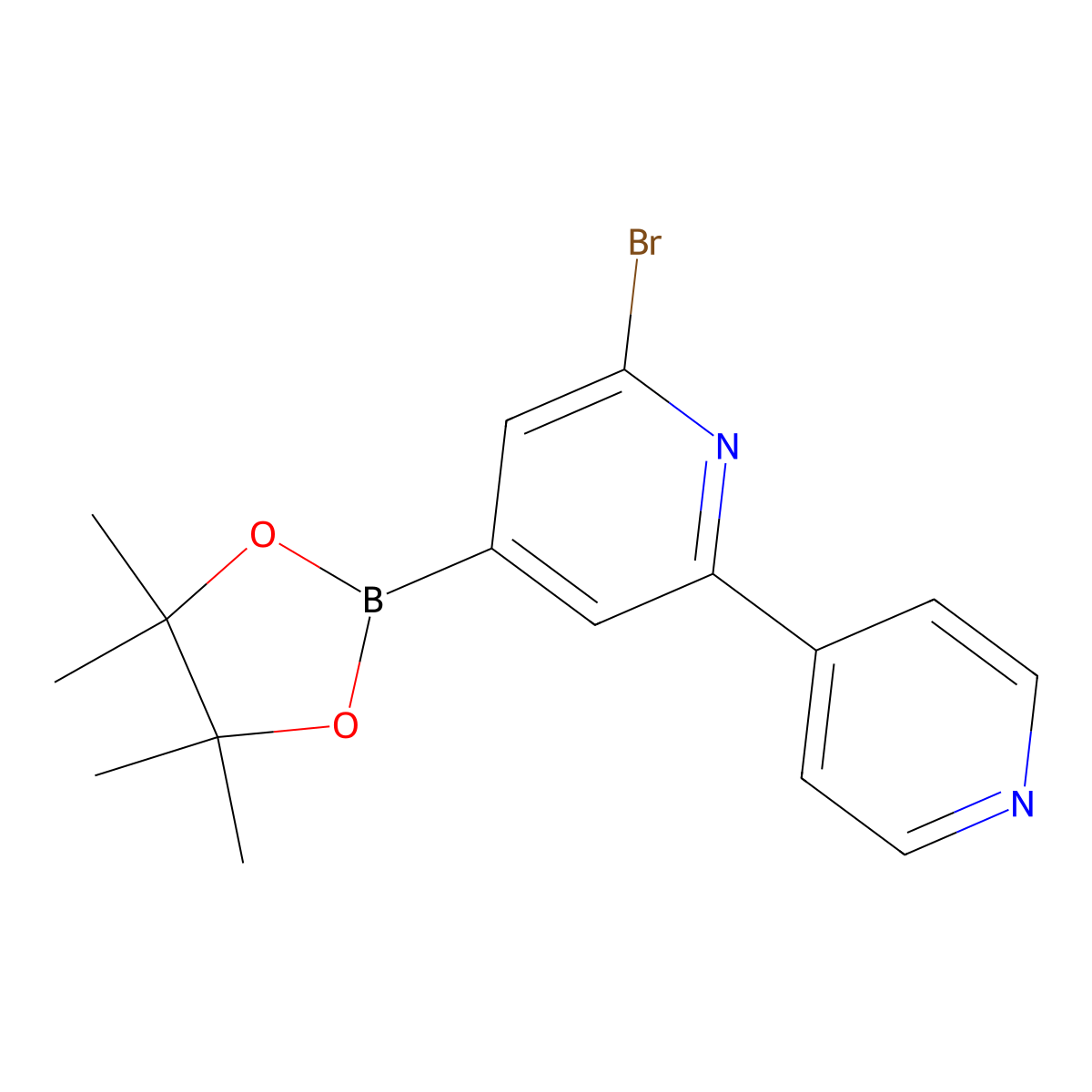 2-Bromo-6-(4-pyridyl)pyridine-4-boronic acid pinacol ester molecular structure, CAS 2223041-45-8