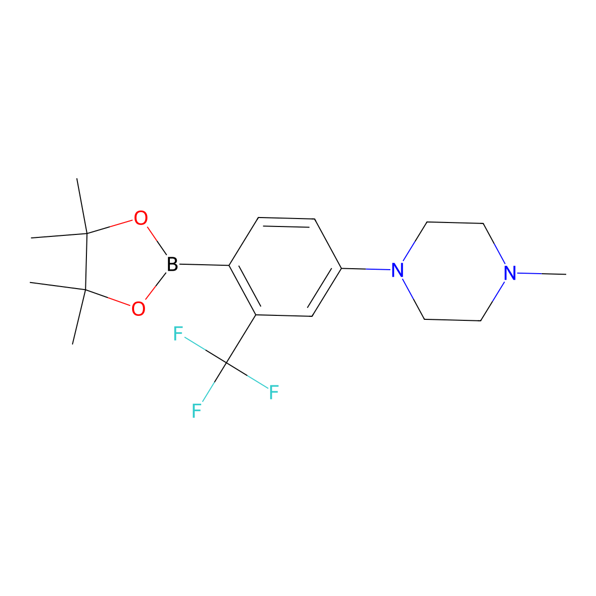 1-Methyl-4-[4-(4,4,5,5-tetramethyl-1,3,2-dioxaborolan-2-YL)-3-(trifluoromethyl)phenyl]piperazine molecular structure, CAS 2223041-59-4