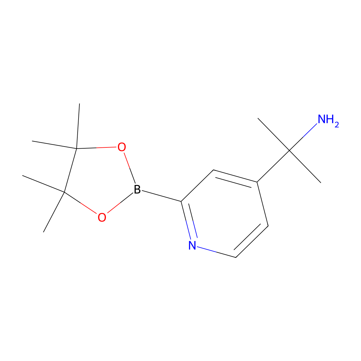 4-(2-Aminopropan-2-yl)pyridine-2-boronic acid pinacol ester molecular structure, CAS 2223041-82-3