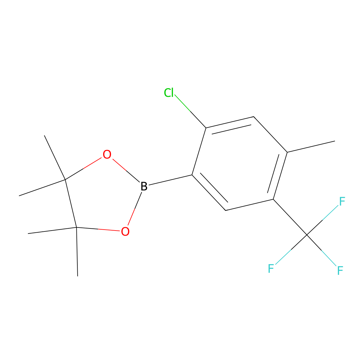 2-Chloro-5-trifluoromethyl-4-methylphenylboronic acid pinacol ester molecular structure, CAS 2223041-88-9