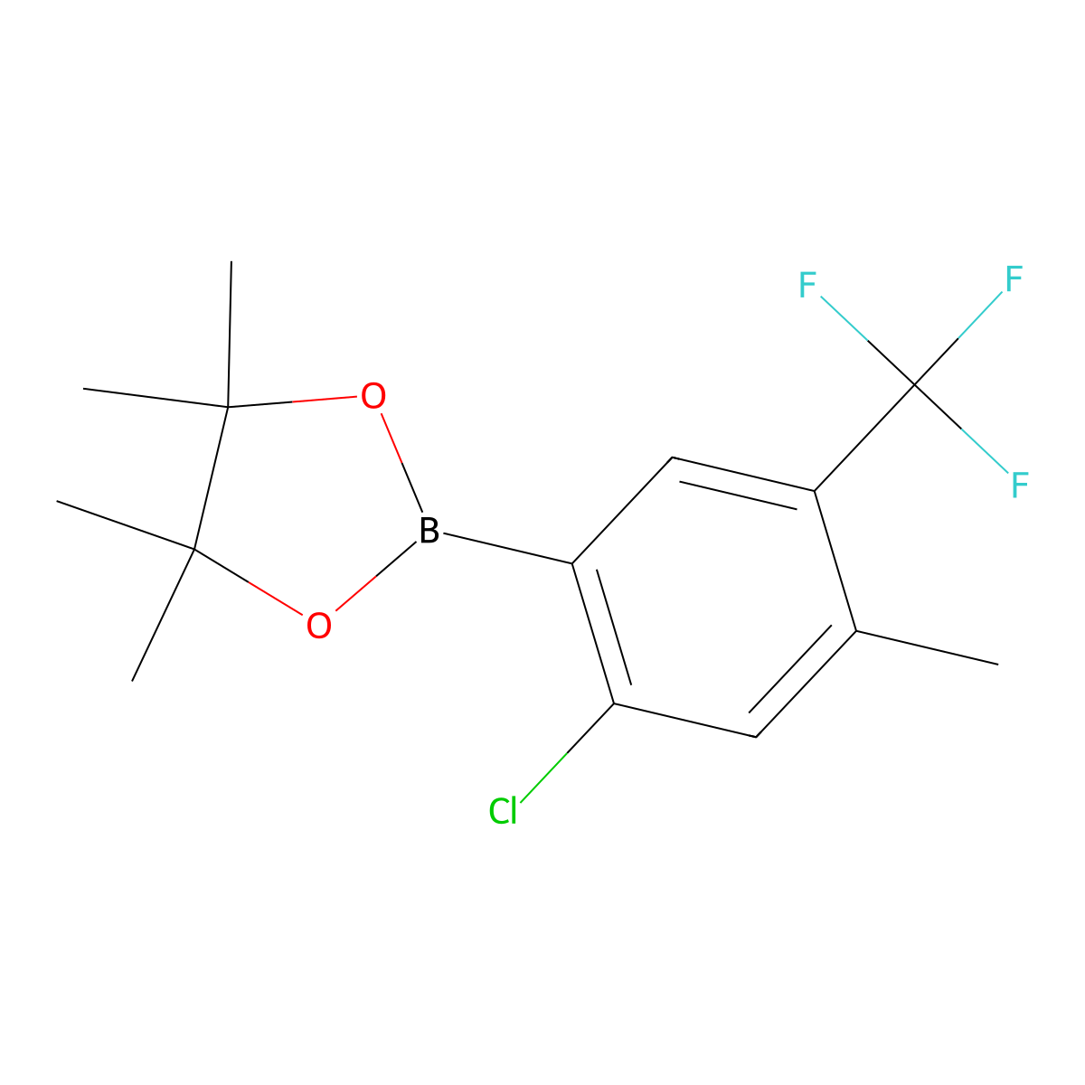 2-Chloro-5-trifluoromethyl-4-methylphenylboronic acid pinacol ester molecular structure, CAS 2223041-88-9