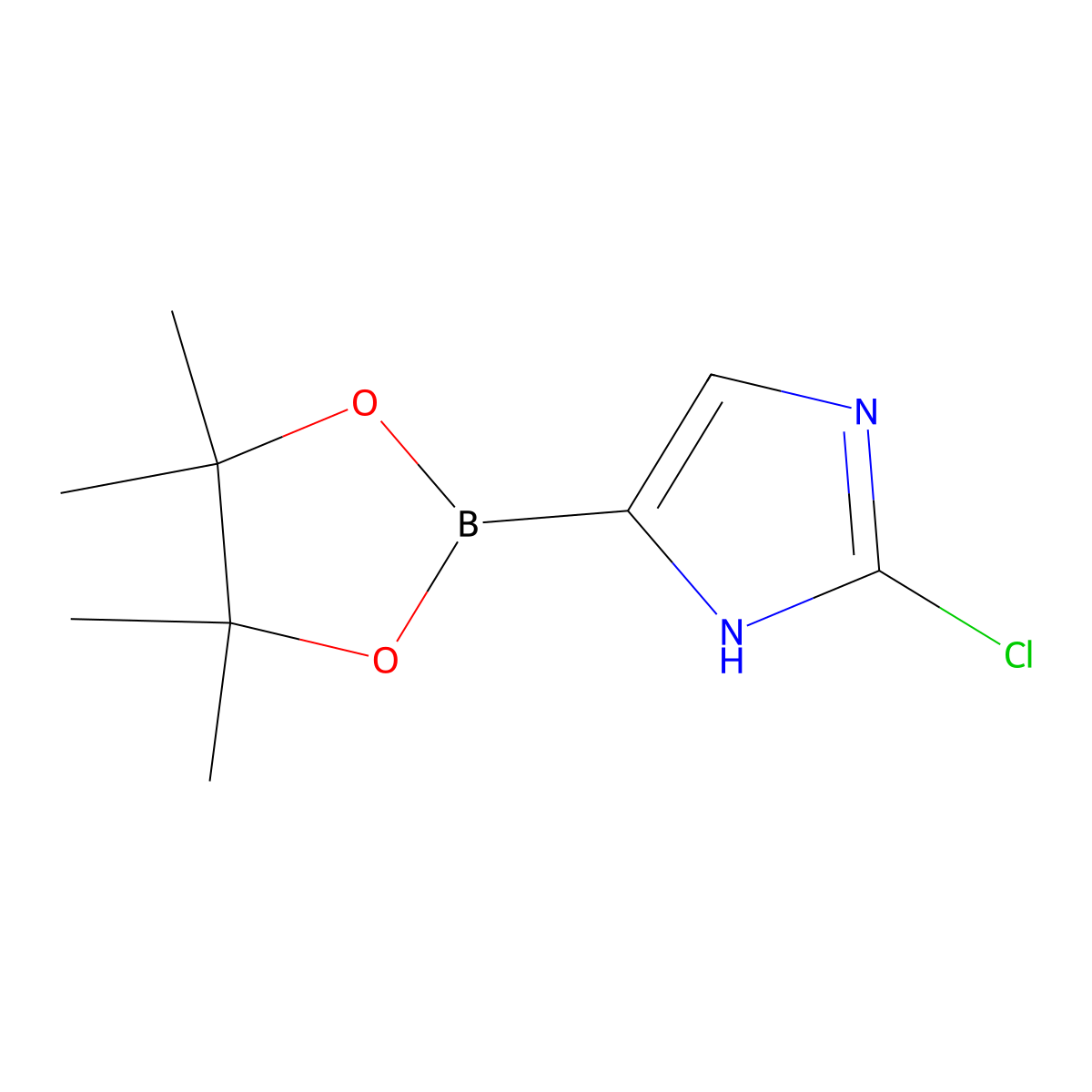 2-Chloroimidazole-4-boronic acid pinacol ester molecular structure, CAS 2223042-21-3
