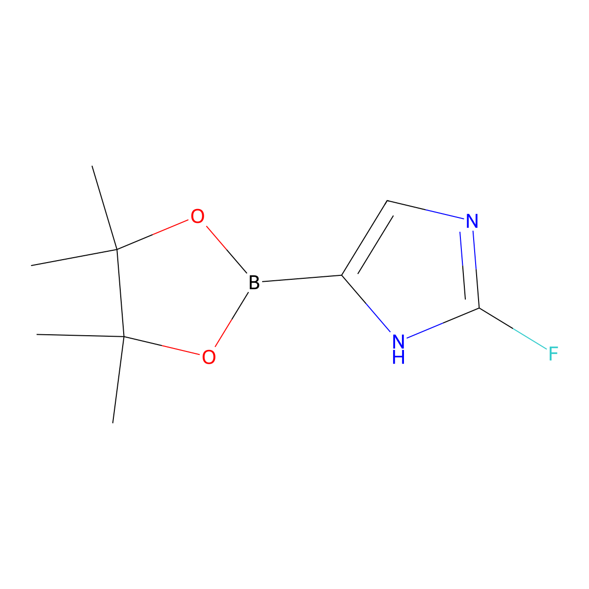 2-Fluoroimidazole-4-boronic acid pinacol ester molecular structure, CAS 2223042-31-5