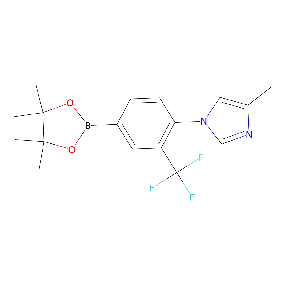 3-Trifluoromethyl-4-(4-methylimidazol-1-yl)phenylboronic acid pinacol ester molecular structure, CAS 2223042-43-9