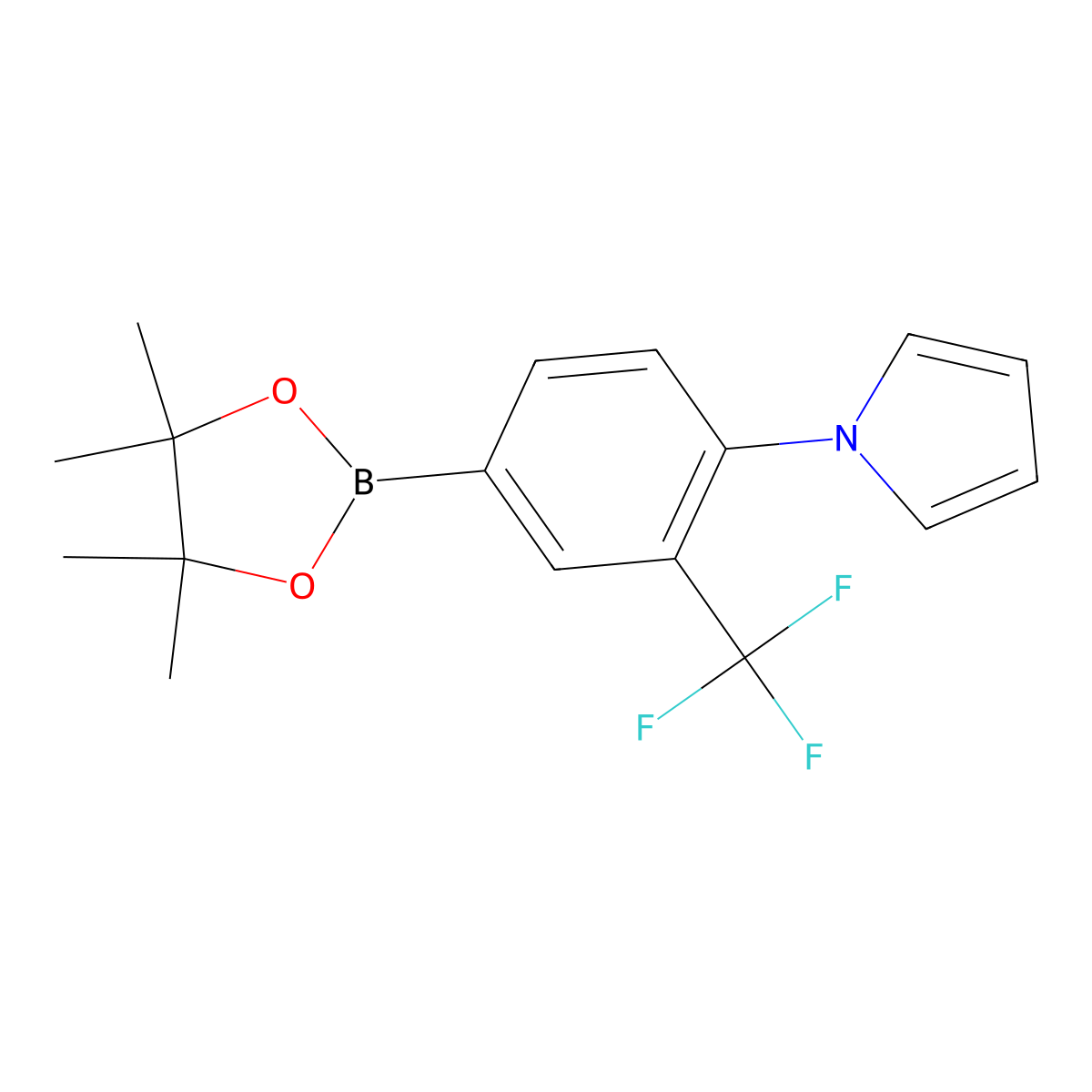 3-(Trifluoromethyl)-4-(1H-pyrrol-1-yl)phenylboronic acid pinacol ester molecular structure, CAS 2223042-58-6