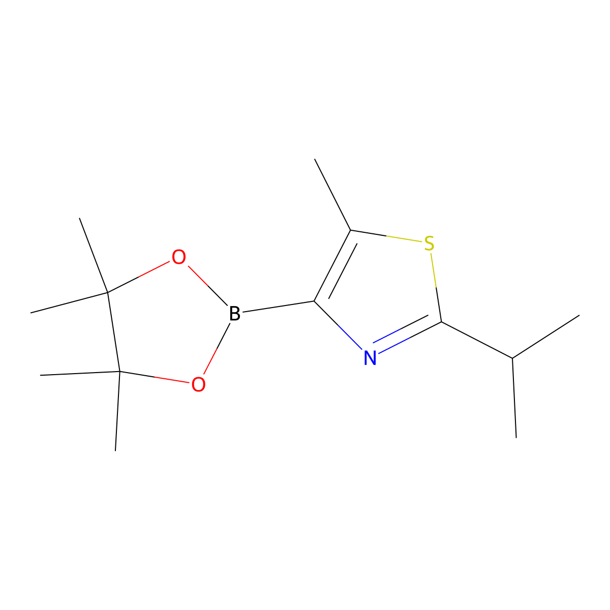 5-Methyl-2-(iso-propyl)thiazole-4-boronic acid pinacol ester molecular structure, CAS 2223042-97-3