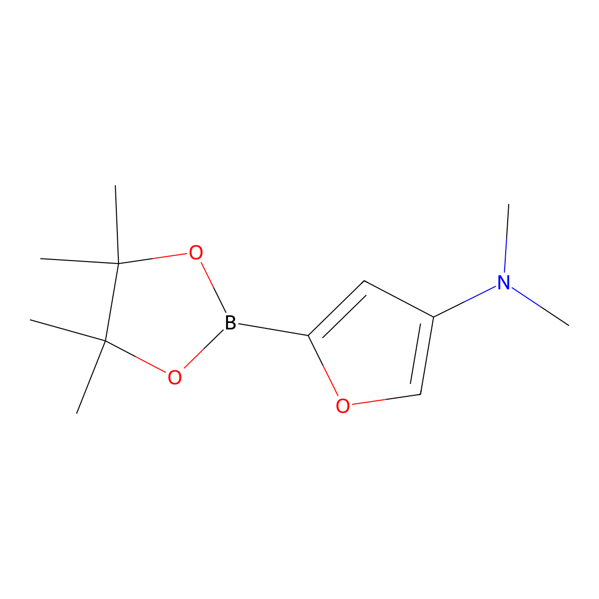 4-(Dimethylamino)furan-2-boronic acid pinacol ester molecular structure, CAS 2223043-47-6