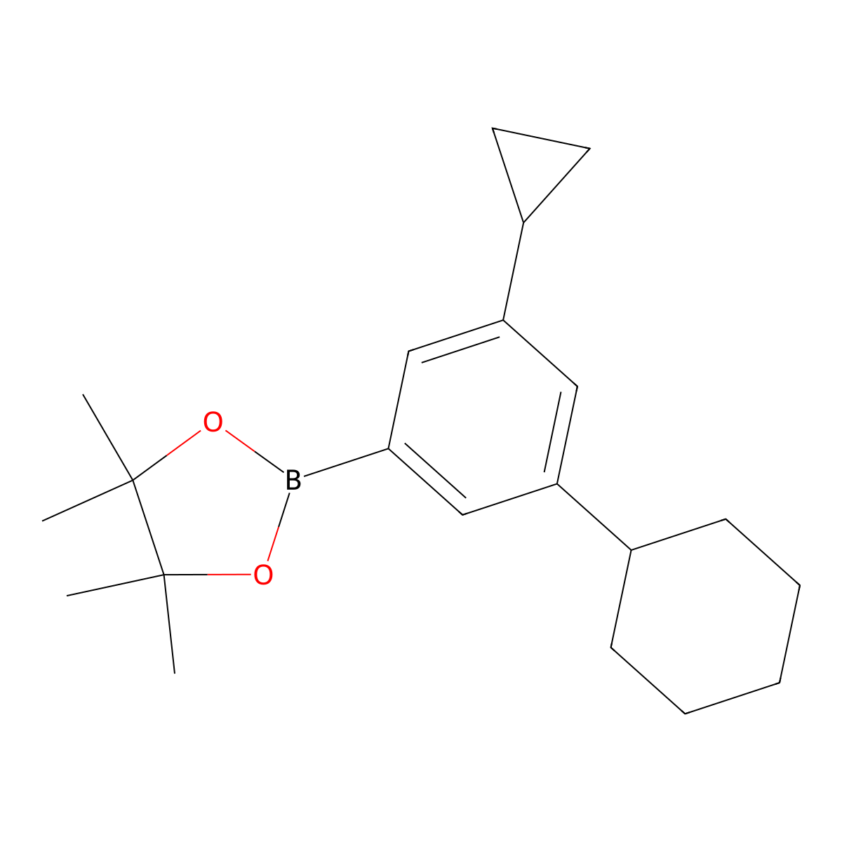 3-(Cyclopropyl)-5-(cyclohexyl)phenylboronic acid pinacol ester molecular structure, CAS 2223043-68-1