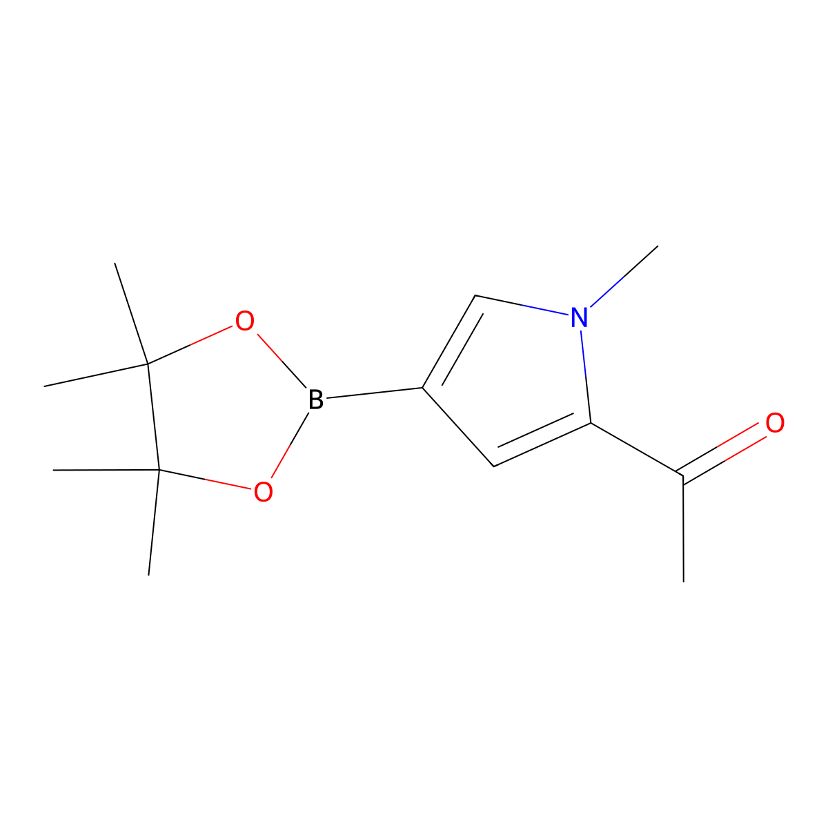 1-Methyl-5-acetylpyrrole-3-boronic acid pinacol ester molecular structure, CAS 2223043-85-2