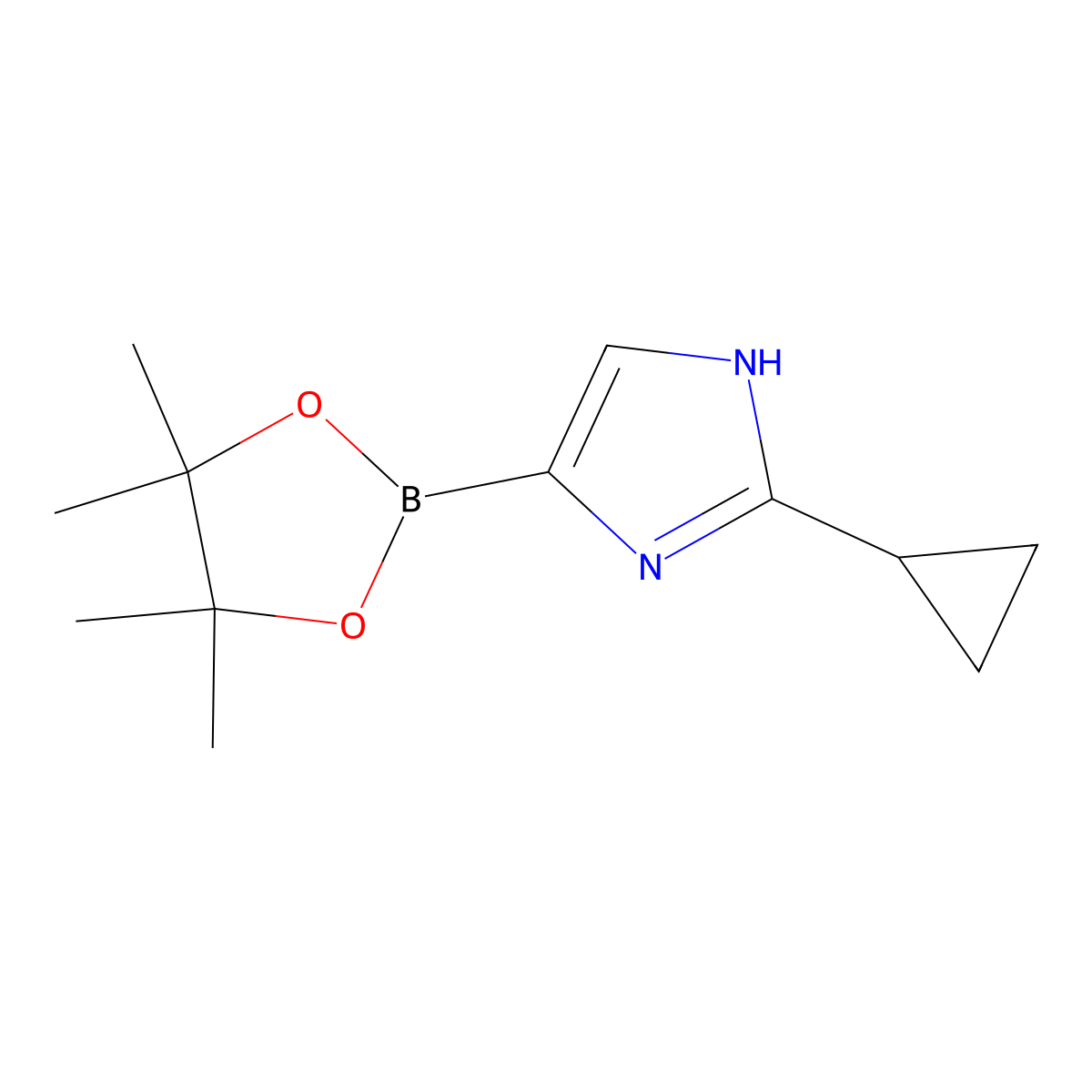 2-Cyclopropylimidazole-4-boronic acid pinacol ester molecular structure, CAS 2223043-87-4