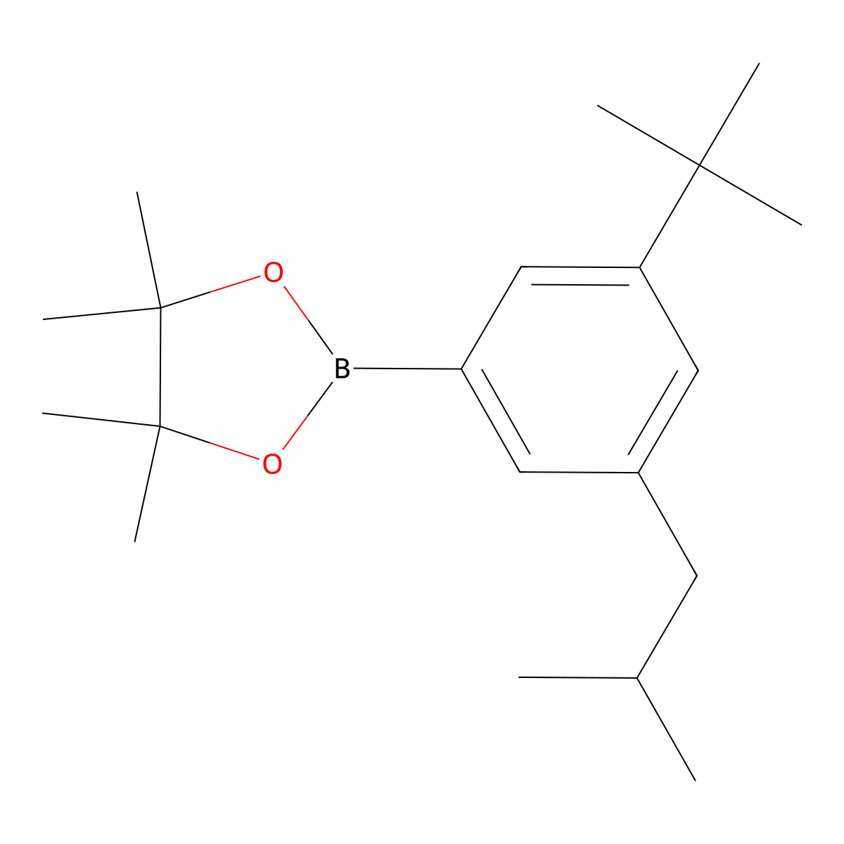 3-(iso-Butyl)-5-(tert-butyl)phenylboronic acid pinacol ester molecular structure, CAS 2223043-95-4