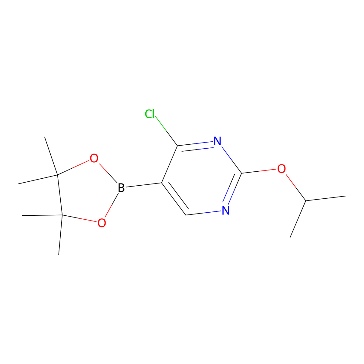 4-Chloro-2-(iso-propoxy)pyrimidine-5-boronic acid pinacol ester molecular structure, CAS 2223043-98-7