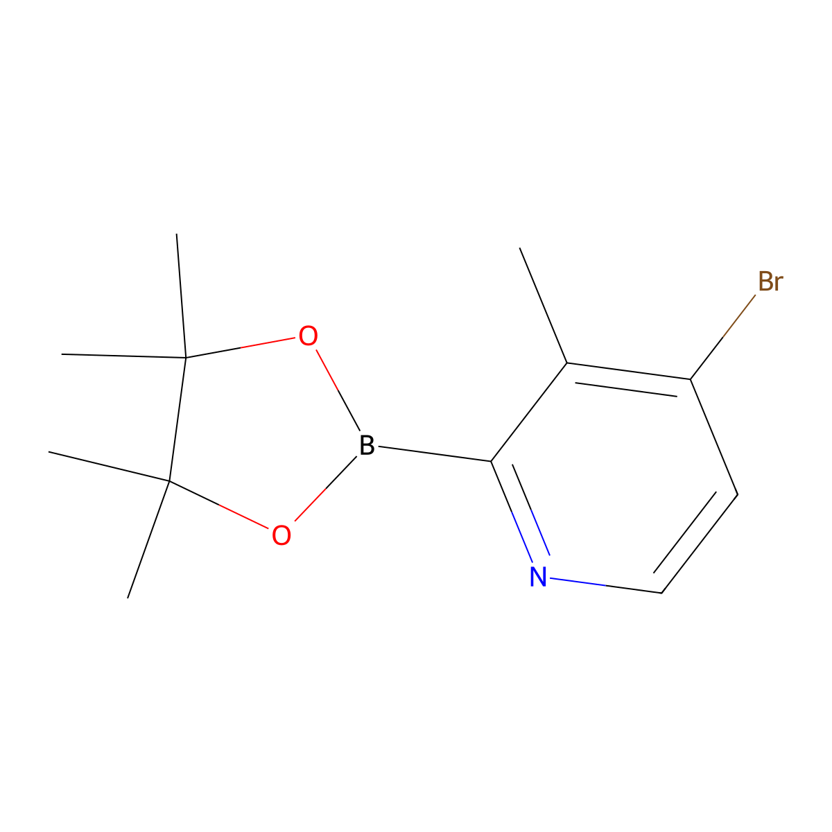 4-Bromo-3-methylpyridine-2-boronic acid pinacol ester molecular structure, CAS 2223044-13-9