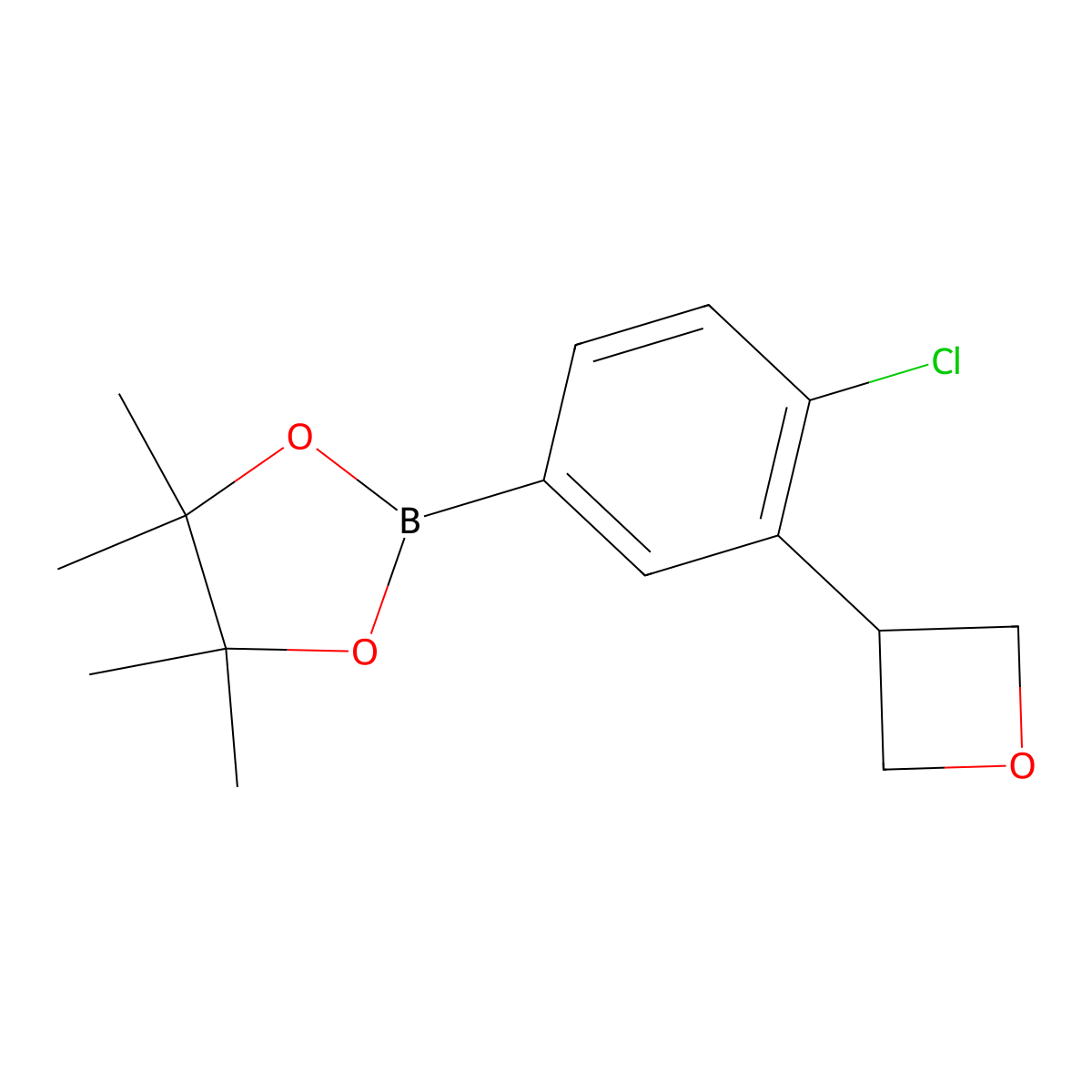 2-(4-Chloro-3-(oxetan-3-yl)phenyl)-4,4,5,5-tetramethyl-1,3,2-dioxaborolane molecular structure, CAS 2223044-23-1