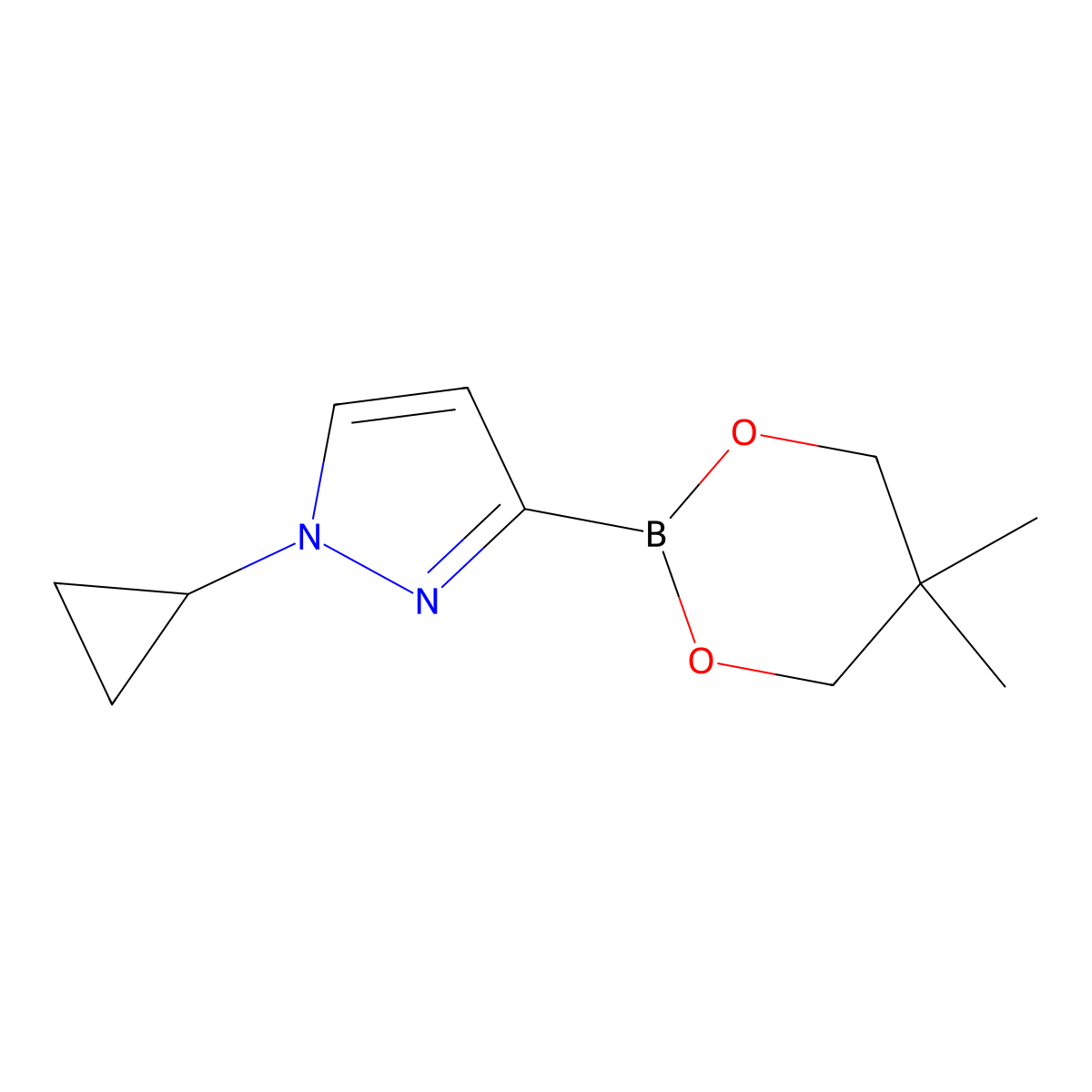 1-Cyclopropylimidazole-3-boronic acid neopentylglycol ester molecular structure, CAS 2223044-50-4