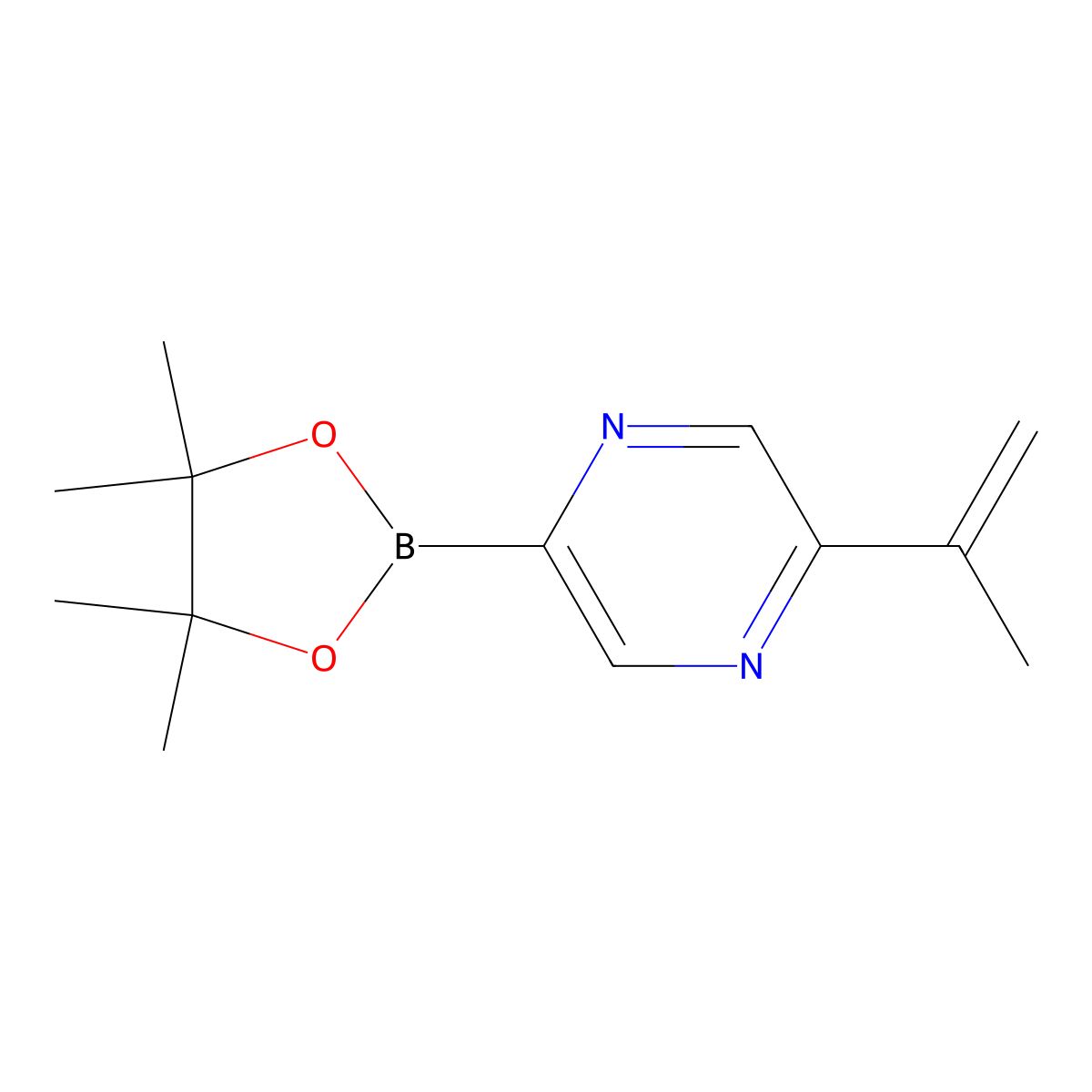 2-(Prop-1-EN-2-YL)-5-(4,4,5,5-tetramethyl-1,3,2-dioxaborolan-2-YL)pyrazine molecular structure, CAS 2223044-56-0