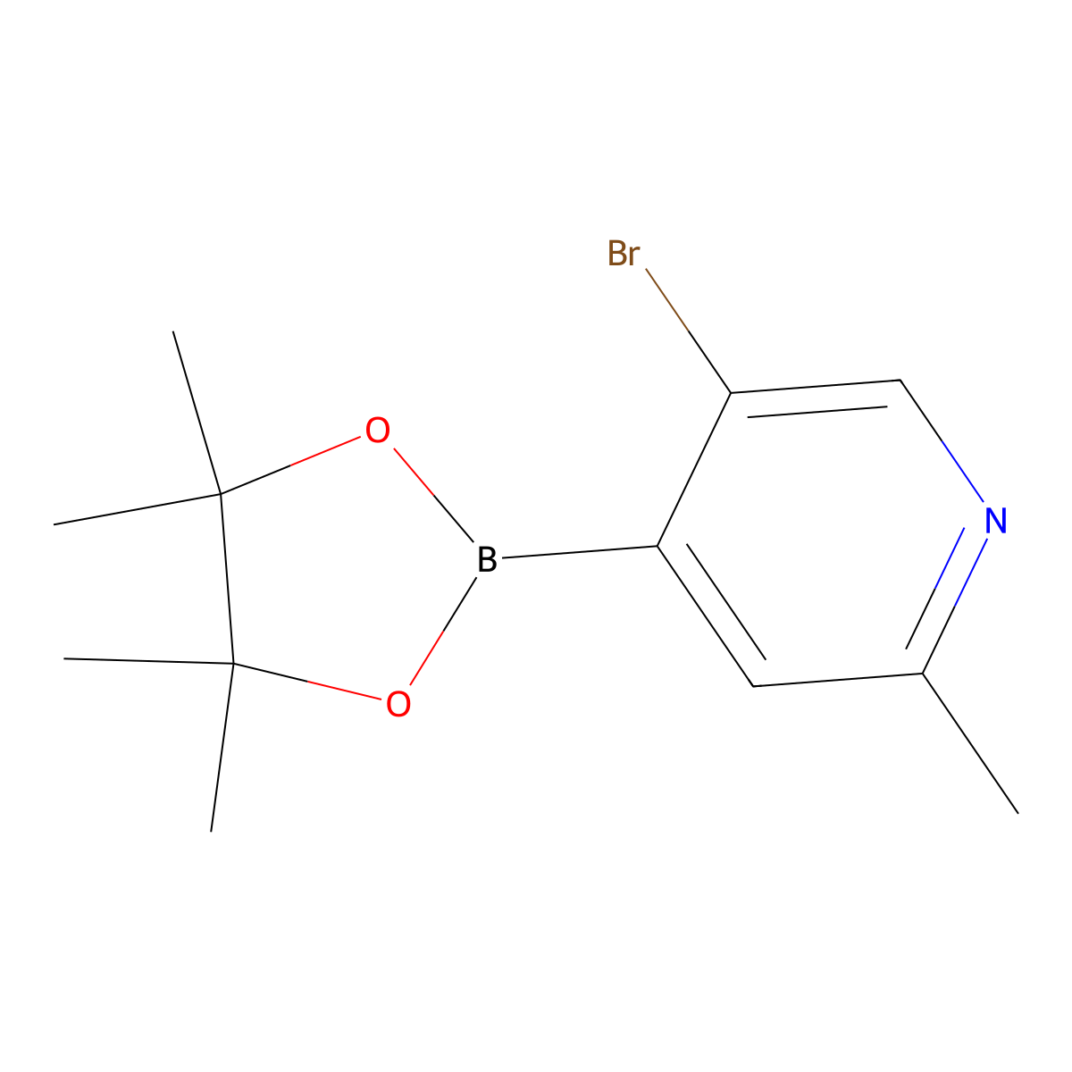 3-Bromo-6-methylpyridine-4-boronic acid pinacol ester molecular structure, CAS 2223044-76-4