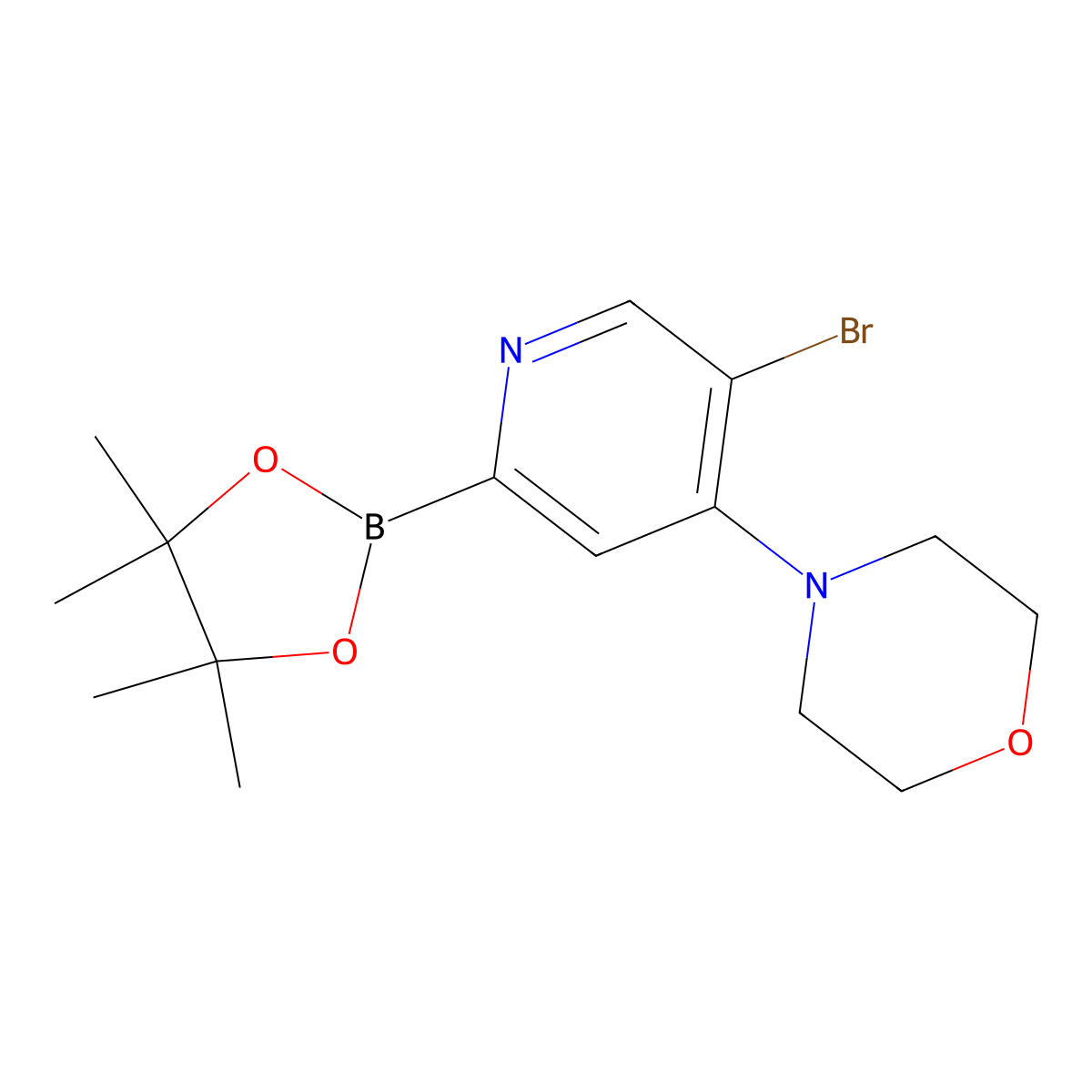 5-Bromo-4-(morpholino)pyridine-2-boronic acid pinacol ester molecular structure, CAS 2223044-85-5