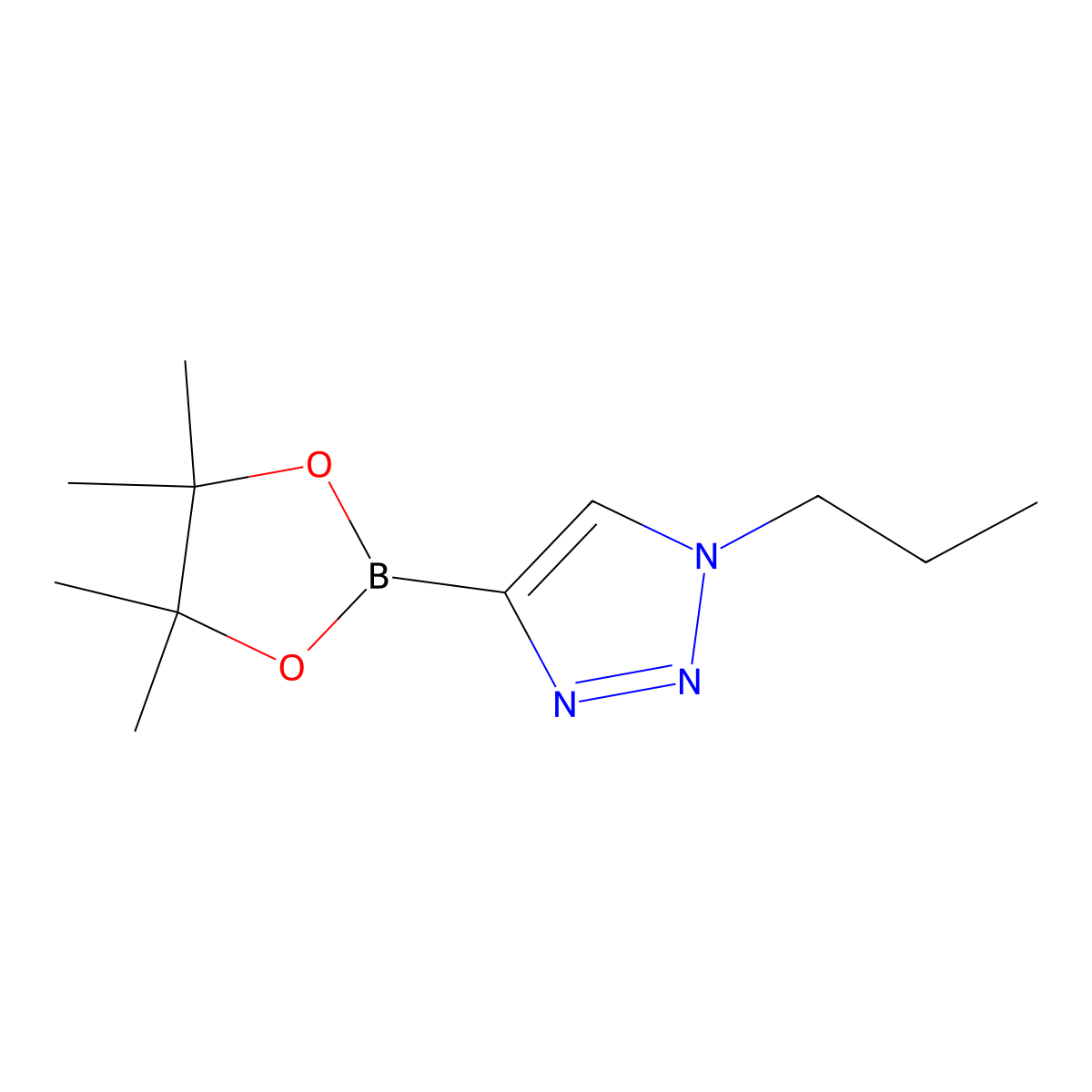 1-(N-Propyl)-4-(tetramethyl-1,3,2-dioxaborolan-2-YL)-1H-1,2,3-triazole molecular structure, CAS 2223045-58-5