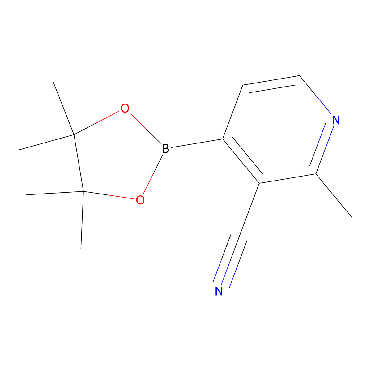 3-Cyano-2-methylpyridine-4-boronic acid pinacol ester molecular structure, CAS 2223045-71-2