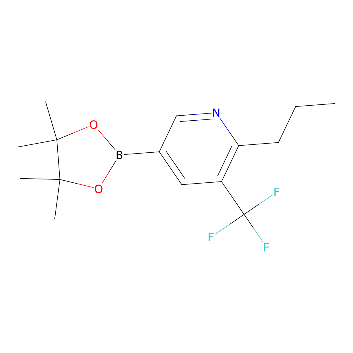 6-(n-Propyl)-5-trifluoromethylpyridine-3-boronic acid pinacol ester molecular structure, CAS 2223045-92-7