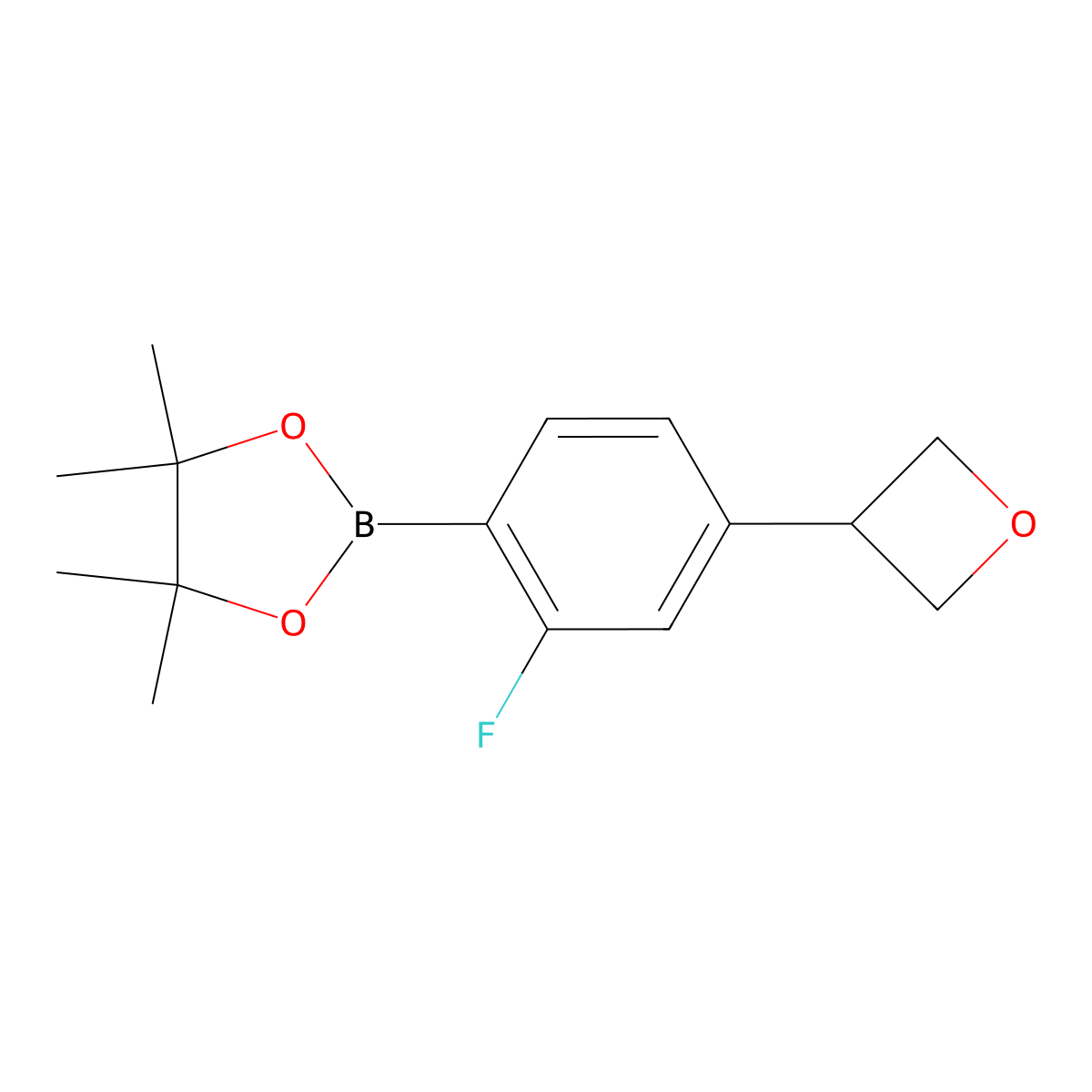 2-(2-Fluoro-4-(oxetan-3-yl)phenyl)-4,4,5,5-tetramethyl-1,3,2-dioxaborolane molecular structure, CAS 2223045-93-8