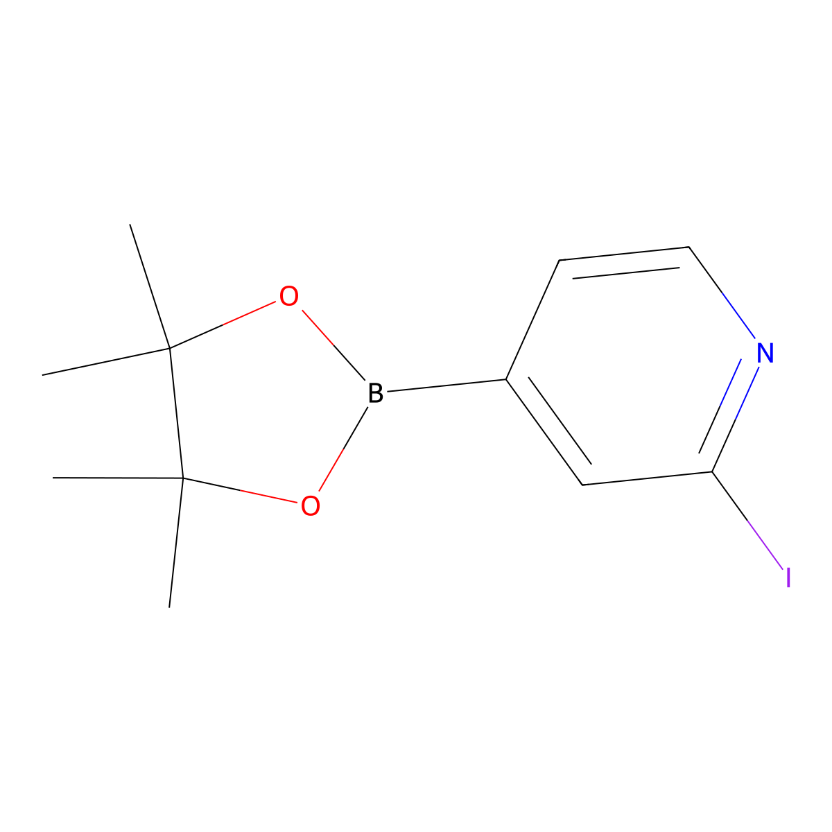 2-Iodopyridine-4-boronic acid pinacol ester molecular structure, CAS 2223046-03-3