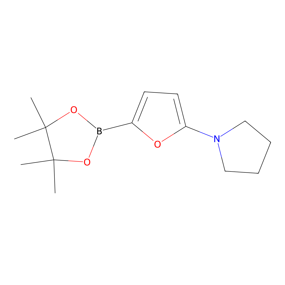 5-(Pyrrolidino)furan-2-boronic acid pinacol ester molecular structure, CAS 2223046-05-5