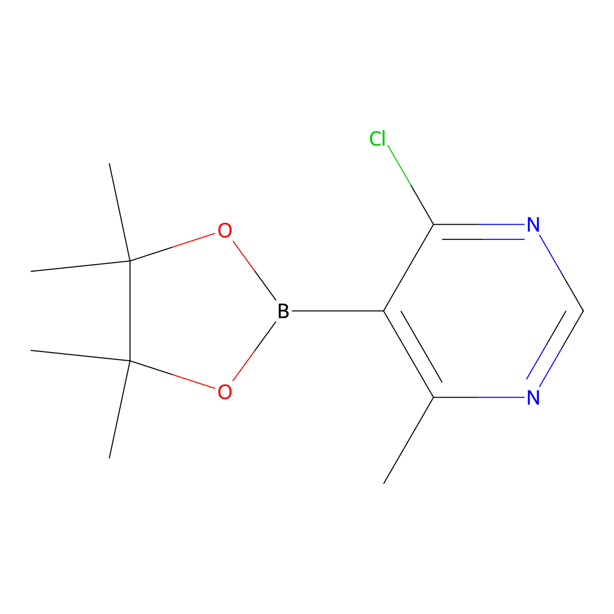 4-Chloro-6-methylpyrimidine-5-boronic acid pinacol ester molecular structure, CAS 2223046-17-9