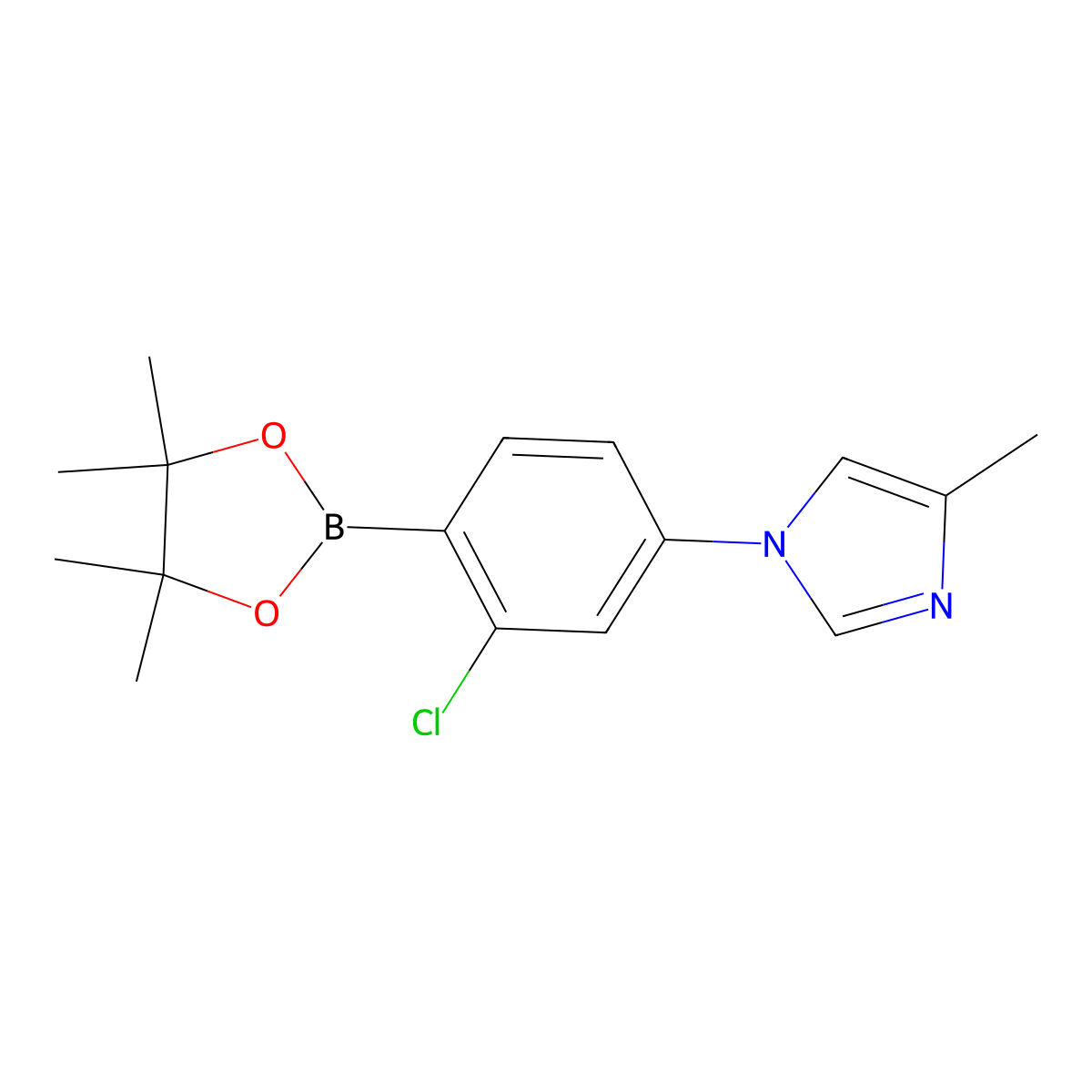2-Chloro-4-(4-methylimidazol-1-yl)phenylboronic acid pinacol ester molecular structure, CAS 2223046-20-4