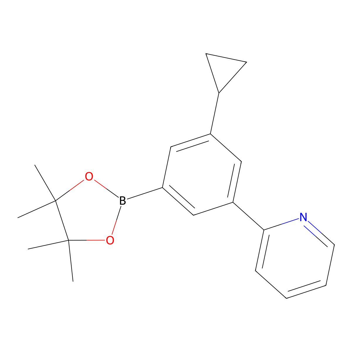 3-(Pyridin-2-yl)-5-cyclopropylphenylboronic acid pinacol ester molecular structure, CAS 2223046-24-8