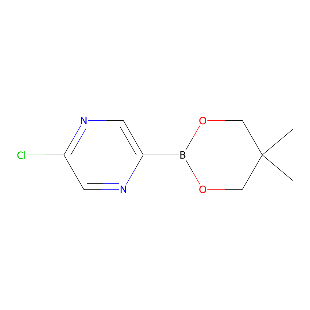 5-Chloropyrazine-2-boronic acid neopentylglycol ester molecular structure, CAS 2223046-36-2