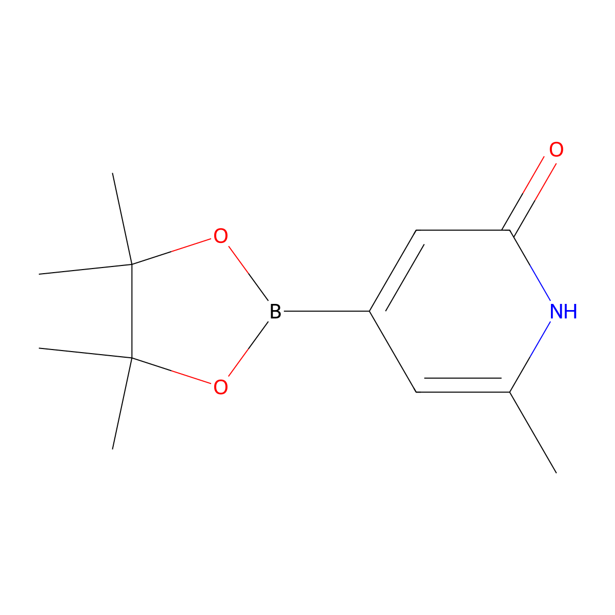 6-Methyl-4-(4,4,5,5-tetramethyl-1,3,2-dioxaborolan-2-yl)pyridin-2(1H)-one molecular structure, CAS 2223046-45-3