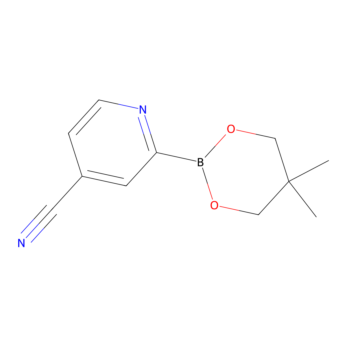 4-Cyanopyridine-2-boronic acid neopentylglycol ester molecular structure, CAS 2223046-58-8