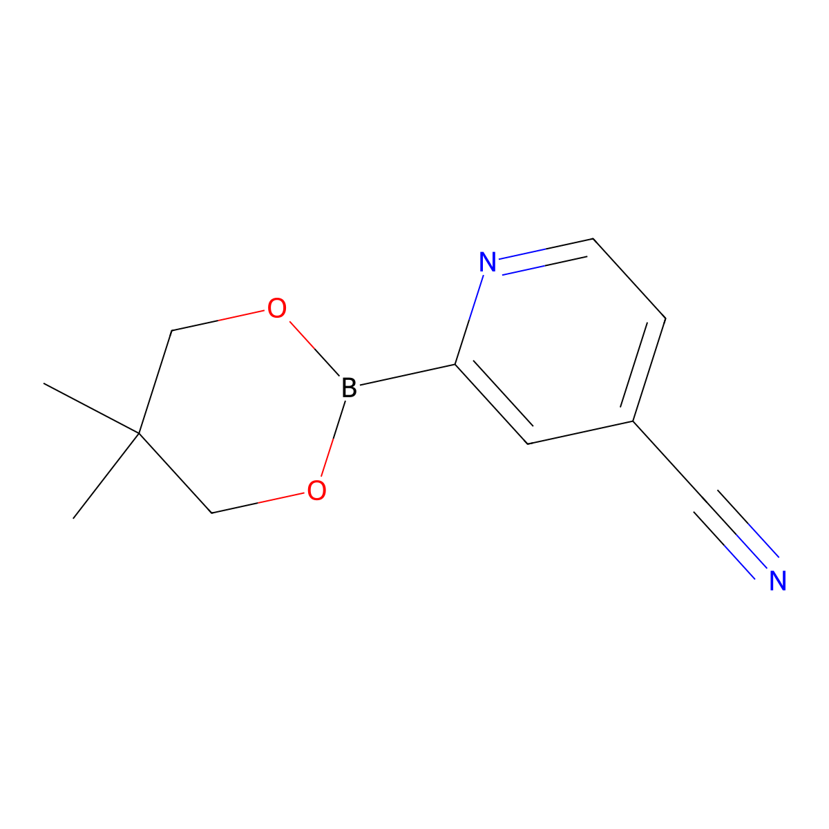 4-Cyanopyridine-2-boronic acid neopentylglycol ester molecular structure, CAS 2223046-58-8