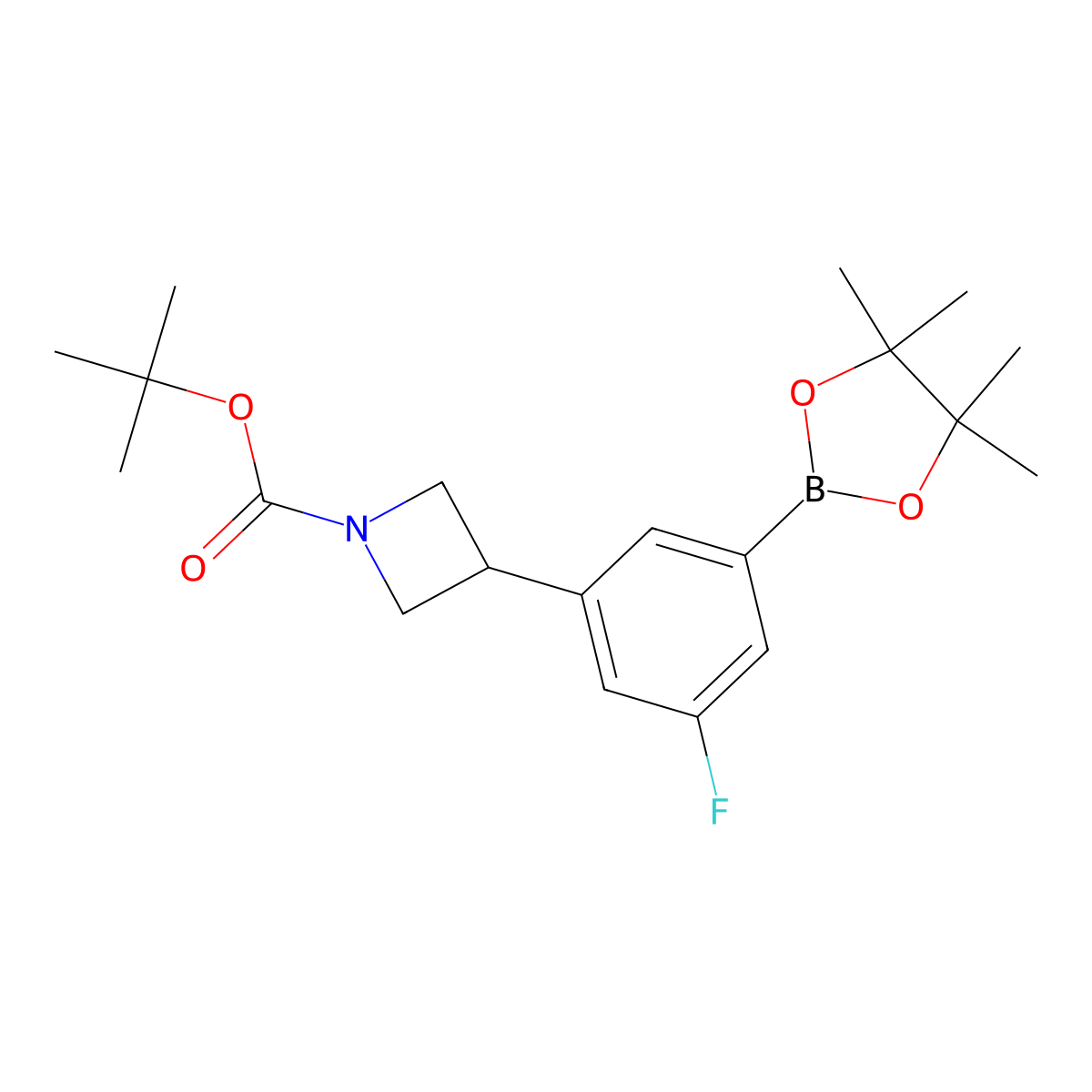3-(1-Boc-azetidin-3-yl)-5-fluorophenylboronic Acid Pinacol Ester molecular structure, CAS 2223046-72-6