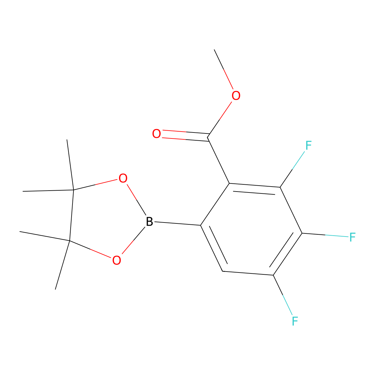 Methyl 2,3,4-trifluoro-6-(4,4,5,5-tetramethyl-1,3,2-dioxaborolan-2-yl)benzoate molecular structure, CAS 2223046-78-2